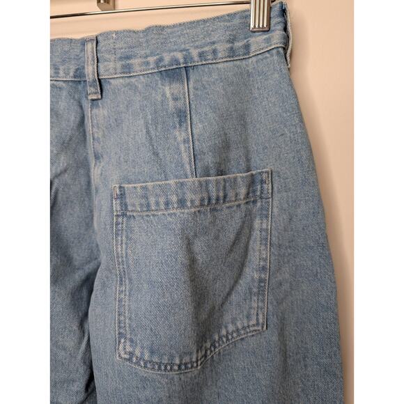 Meadows 6 Murselis Jeans Baggy Barrel Wide Leg Pants High Waisted Embroidered - Picture 8 of 15